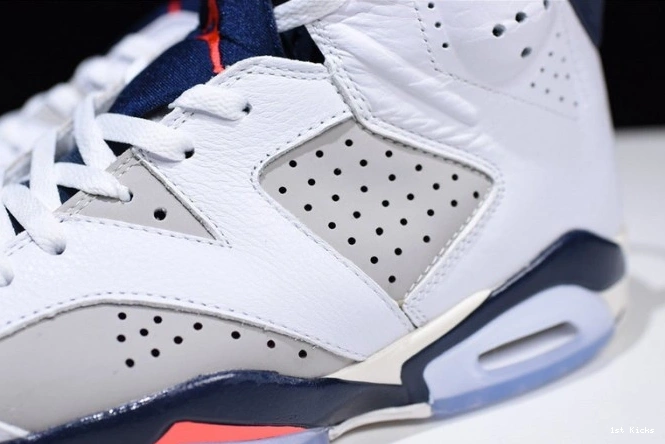 1st Kicks 23-Neutral Infrared 6 Air Jordan 384664-104 White Retro Tinker Grey-Sail 0628